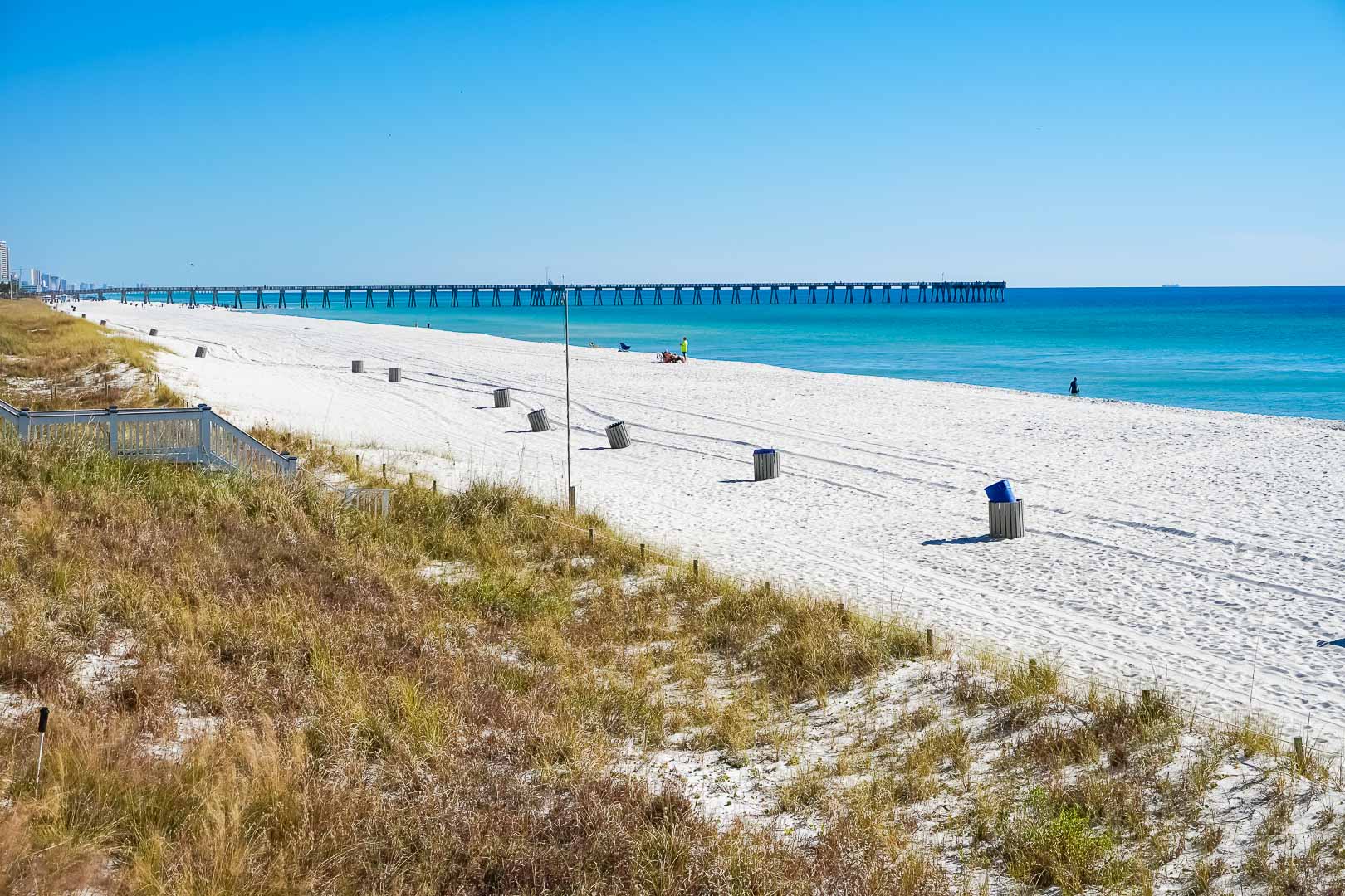 A scenic view with beach access at VRI's Panama City Resort & Club in Florida.